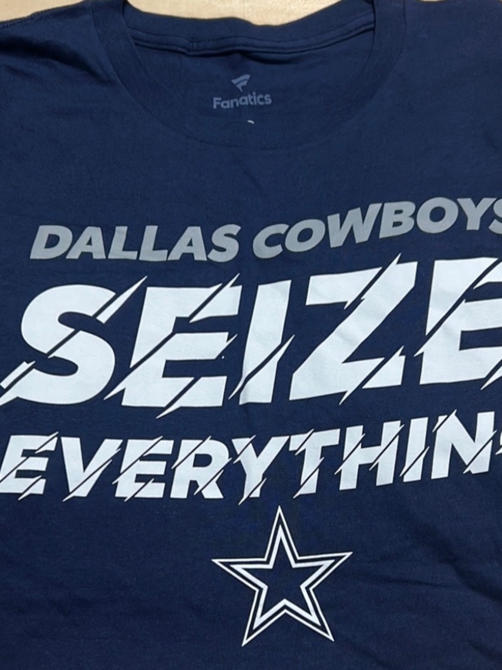Fanatics Dallas Cowboys Mens Navy Blue Seize Everything T-Shirt NFL Large